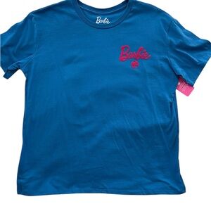 Barbie Tee Shirt Size XL Blue with Fabulous Design on Back Colorful Detailed